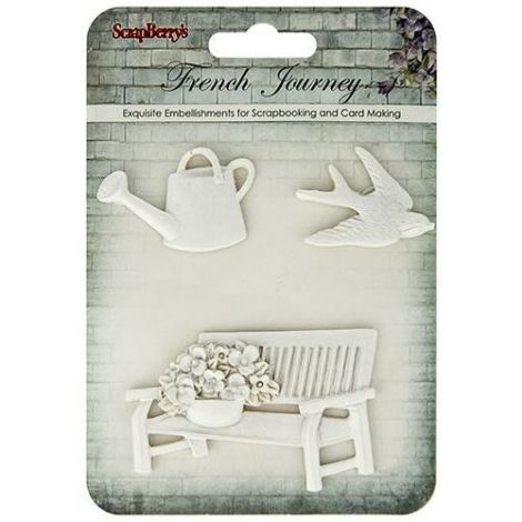 Ozdoby polimerowe Scrap Berry's French Journey 1, 3szt